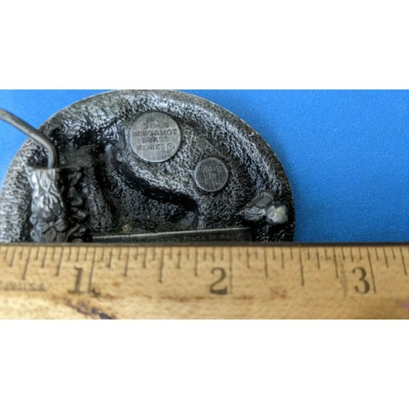 Vintage Bergamot Brass Works Longhorn Sheep Belt Buckle USA - Picture 8 of 8
